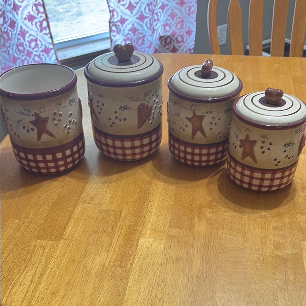 Rustic Star and Heart Canister Set